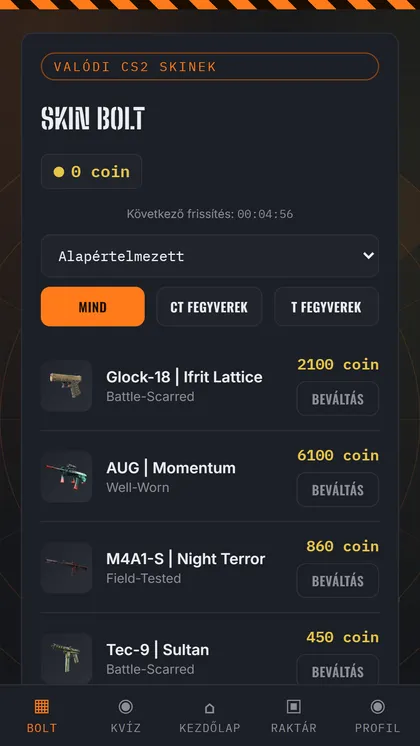 Skin bolt / Skin shop
